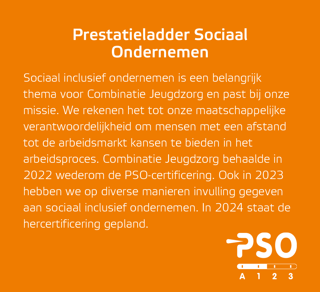 Prestatieladder Sociaal Ondernemen￼ Sociaal inclusief ondernemen is een belangrijk thema voor Combinatie Jeugdzorg en...