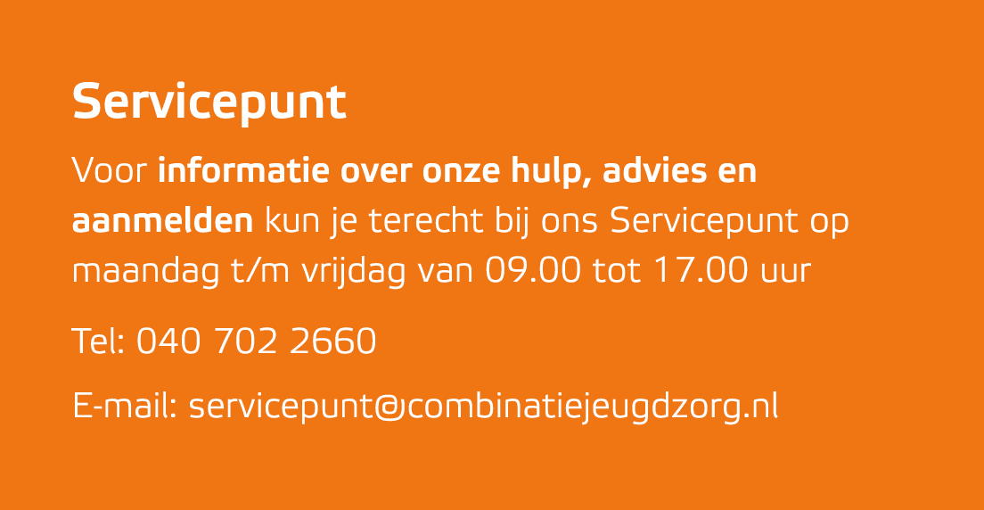 Servicepunt Voor informatie over onze hulp, advies en aanmelden kun je terecht bij ons Servicepunt op maandag t/m vri...