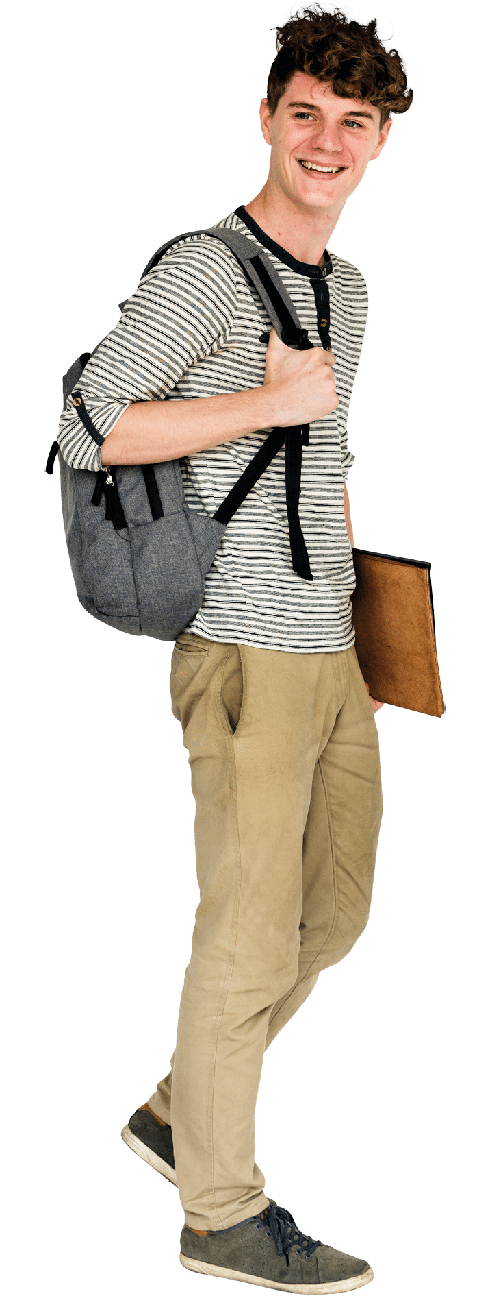 Caucasian student man standing with casual outfit