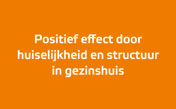 Positief effect door huiselijkheid en structuur in gezinshuis